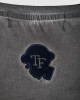 Men's Black Garment Dye Tee shirt, Gym-Fit, Low Neck, Fusilier LDN Poppy & FSLR Logo 