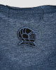 Men's Night Blue Cotton Melange T-Shirt, Velvet Logo, Poppy Fusilier Print in Flock & Rubber Print