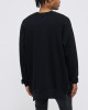 Men's Black Loop-Back Cotton Sweatshirt, with Casual Society Embossed Micro-Leather and Velvet Embroidery