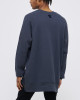 Men's Grey Loop-Back Sweatshirt, with Casual Society Velvet and Micro Leather Applique Embossed Embroidery