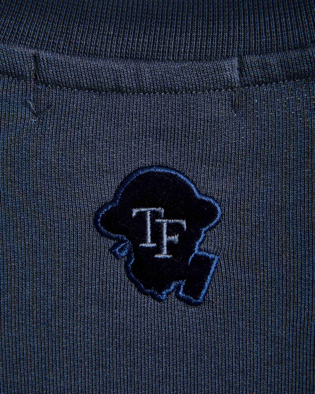 Men's Grey Loop-Back Sweatshirt, with Casual Society Velvet and Micro Leather Applique Embossed Embroidery