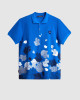 Men's Dazzling Blue Pique Polo, with Camoflague Print and Fusilier LDN Velvet Logo