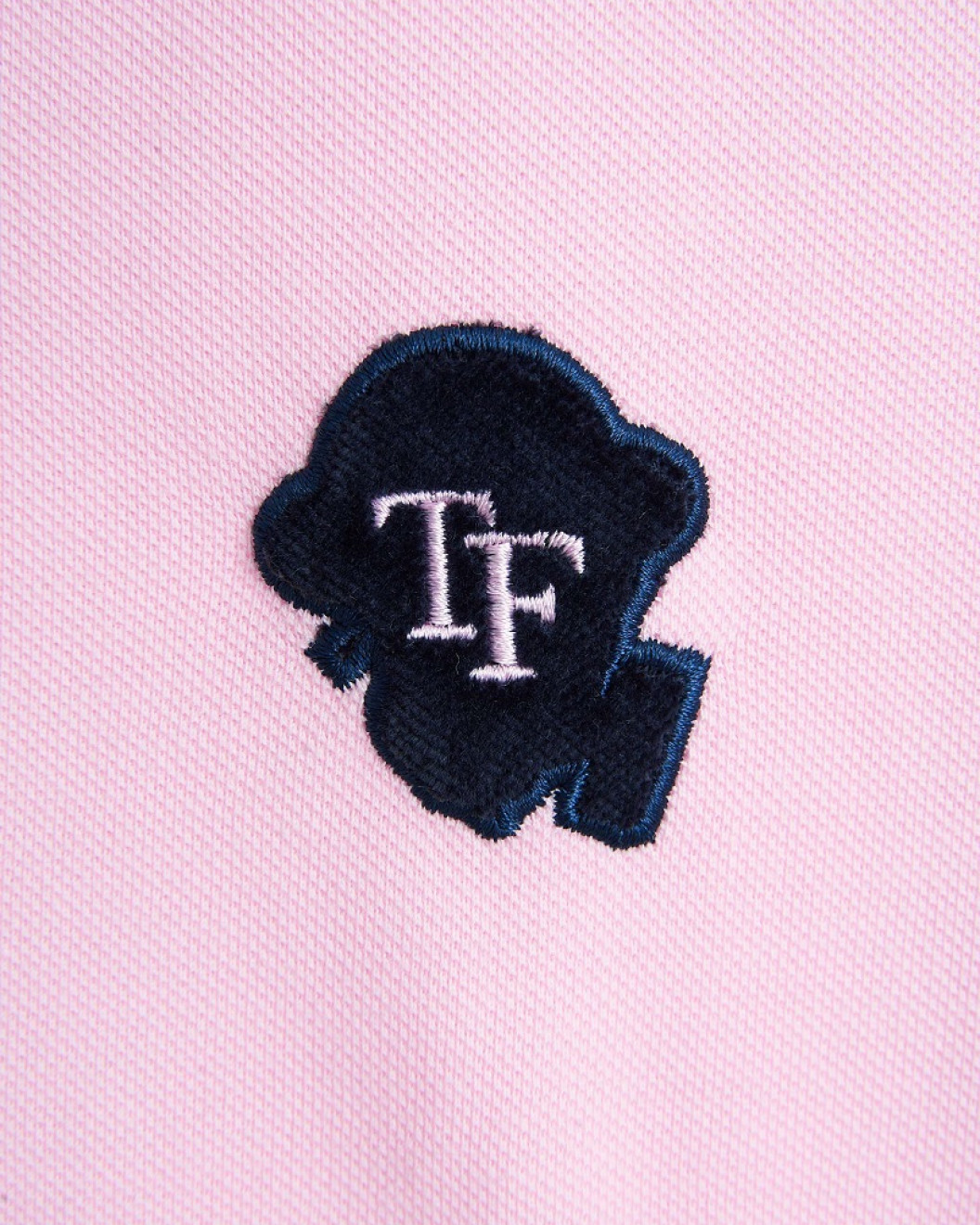 Men's Pink Pique Polo, with Camoflague Print and Casual Velvet Logo