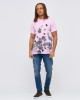 Men's Pink Pique Polo, with Camoflague Print and Casual Velvet Logo