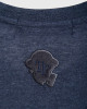 Men's Night Blue, Cotton T-Shirt, Raglan Cut, with Light Blue Imbossed Rubber Print & Velvet Applique Logo