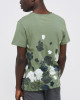 Men's Olive Green V-Neck Cotton T-Shirt, Velvet Fusilier Logo & Fusilier Camoflage Print