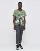 Men's Olive Green V-Neck Cotton T-Shirt, Velvet Fusilier Logo & Fusilier Camoflage Print