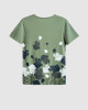 Men's Olive Green V-Neck Cotton T-Shirt, Velvet Fusilier Logo & Fusilier Camoflage Print