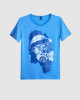 Men's Sky Blue Melange T-Shirt, with Brodie Boys Fusilier London Gas Mask in Rubber Print