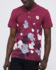 Men's Bordeux Pique Polo, with Camoflague Print and Casual Society Velvet Logo