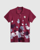 Men's Bordeux Pique Polo, with Camoflague Print and Casual Society Velvet Logo