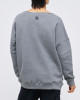 Men's Grey Melange Loop Back Sweatshirt, with Casual Society Micro-Leather Applique Embossed Embroidery