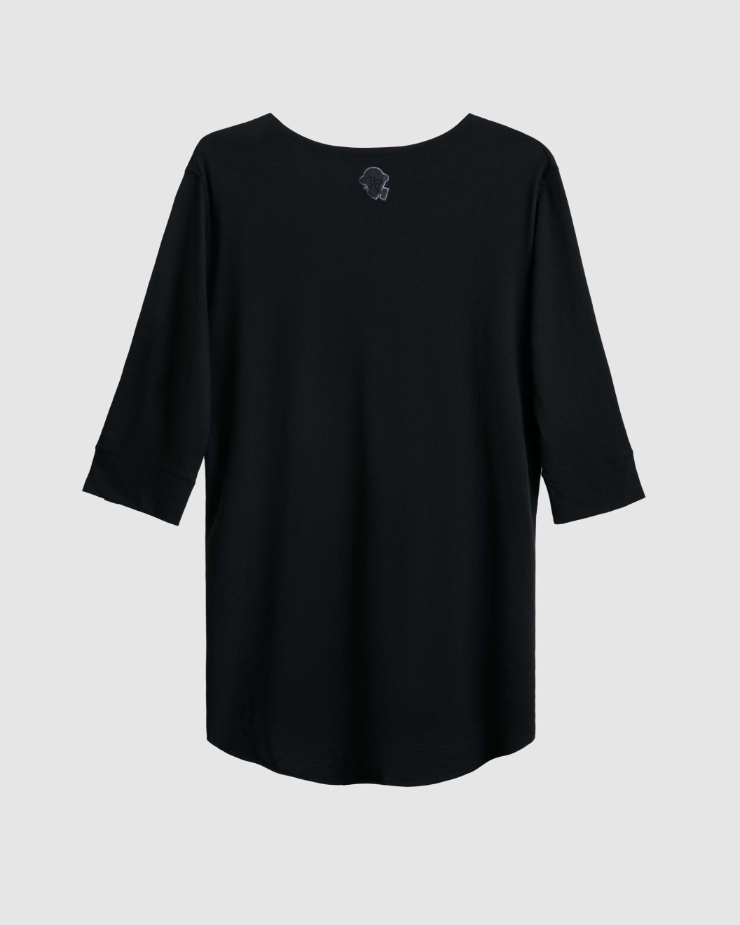 Men's Crop sleeve-T-Shirt, Black Jersey Gym-Fit, Low Neck, Laminate & Velvet Logo's 